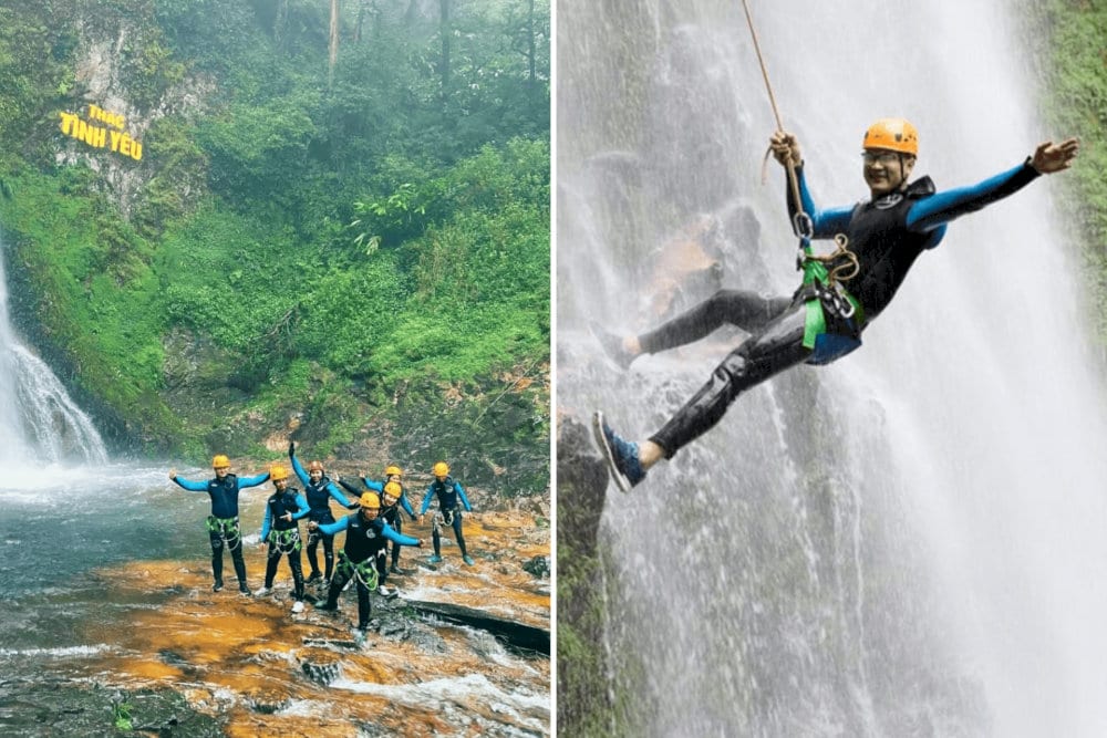 The waterfall zipline activity draws a crowd of travelers who crave excitement and adventure 